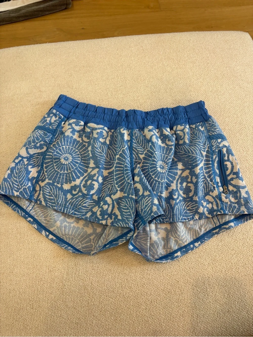 lululemon athletica Blue & White Floral Athletic Shorts